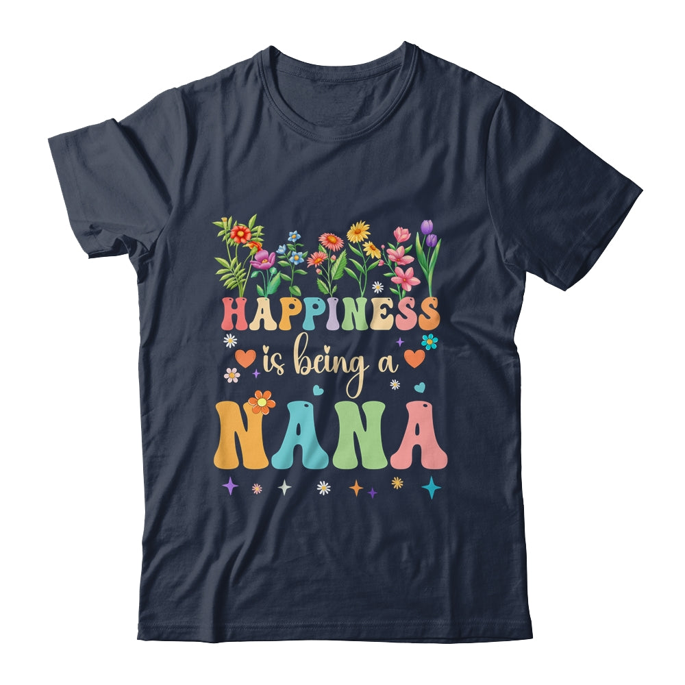 Happiness Is Being A Nana Floral Design Nana Mothers Day Shirt & Tank Top | siriusteestore