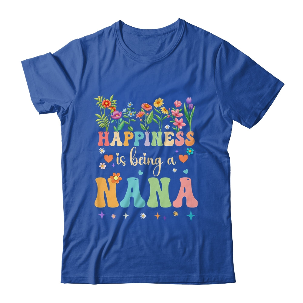 Happiness Is Being A Nana Floral Design Nana Mothers Day Shirt & Tank Top | siriusteestore