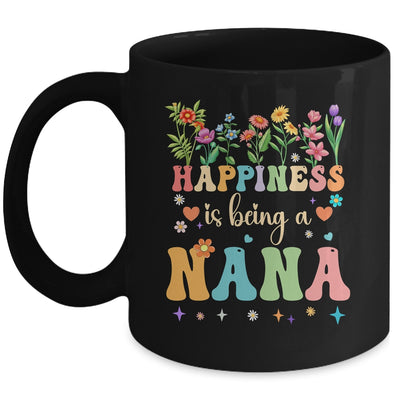 Happiness Is Being A Nana Floral Design Nana Mothers Day Mug | siriusteestore