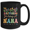 Happiness Is Being A Nana Floral Design Nana Mothers Day Mug | siriusteestore