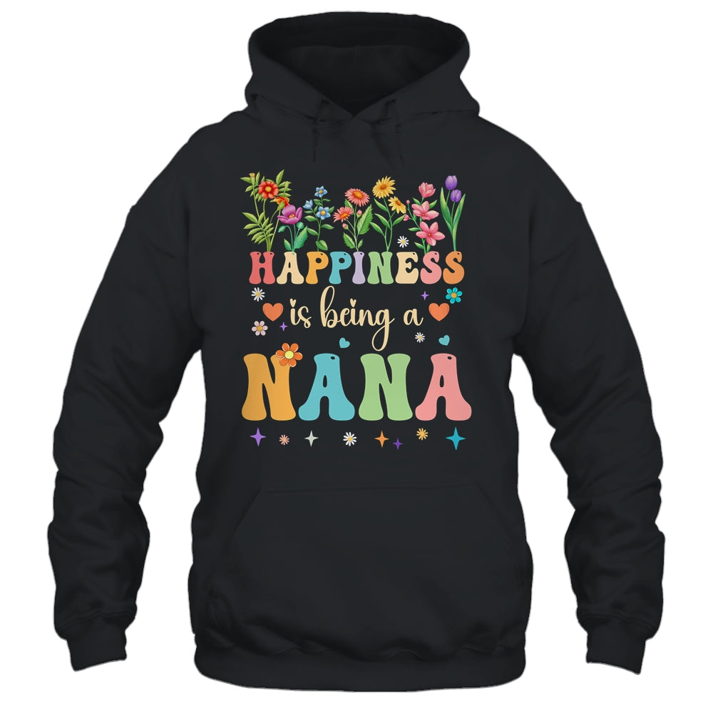 Happiness Is Being A Nana Floral Design Nana Mothers Day Shirt & Tank Top | siriusteestore