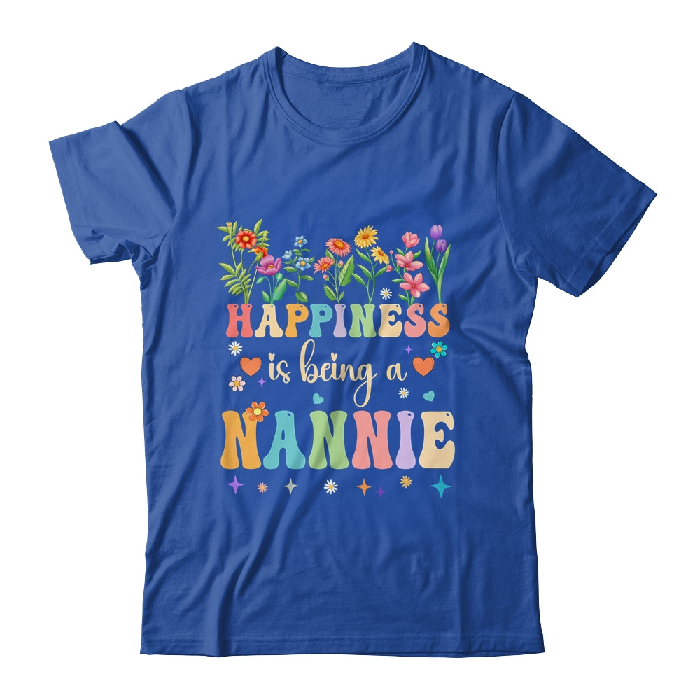 Happiness Is Being A Nannie Floral Design Nannie Mothers Day Shirt & Tank Top | siriusteestore