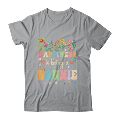 Happiness Is Being A Nannie Floral Design Nannie Mothers Day Shirt & Tank Top | siriusteestore
