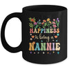 Happiness Is Being A Nannie Floral Design Nannie Mothers Day Mug | siriusteestore