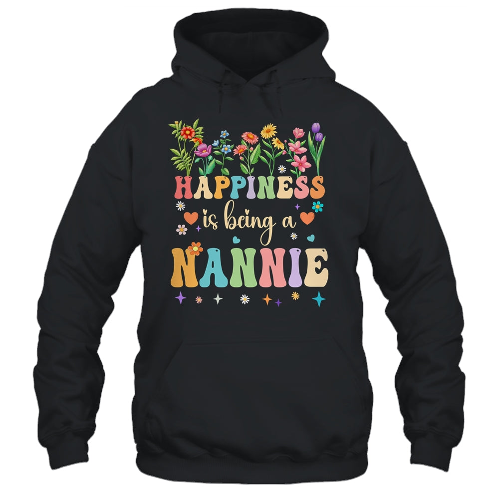 Happiness Is Being A Nannie Floral Design Nannie Mothers Day Shirt & Tank Top | siriusteestore