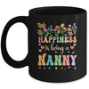 Happiness Is Being A Nanny Floral Design Nanny Mothers Day Mug | siriusteestore