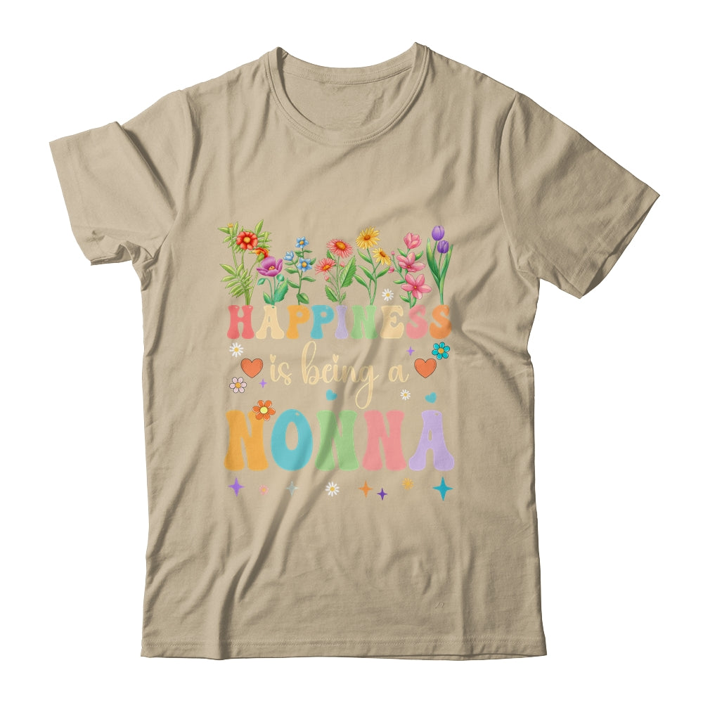 Happiness Is Being A Nonna Floral Design Nonna Mothers Day Shirt & Tank Top | siriusteestore