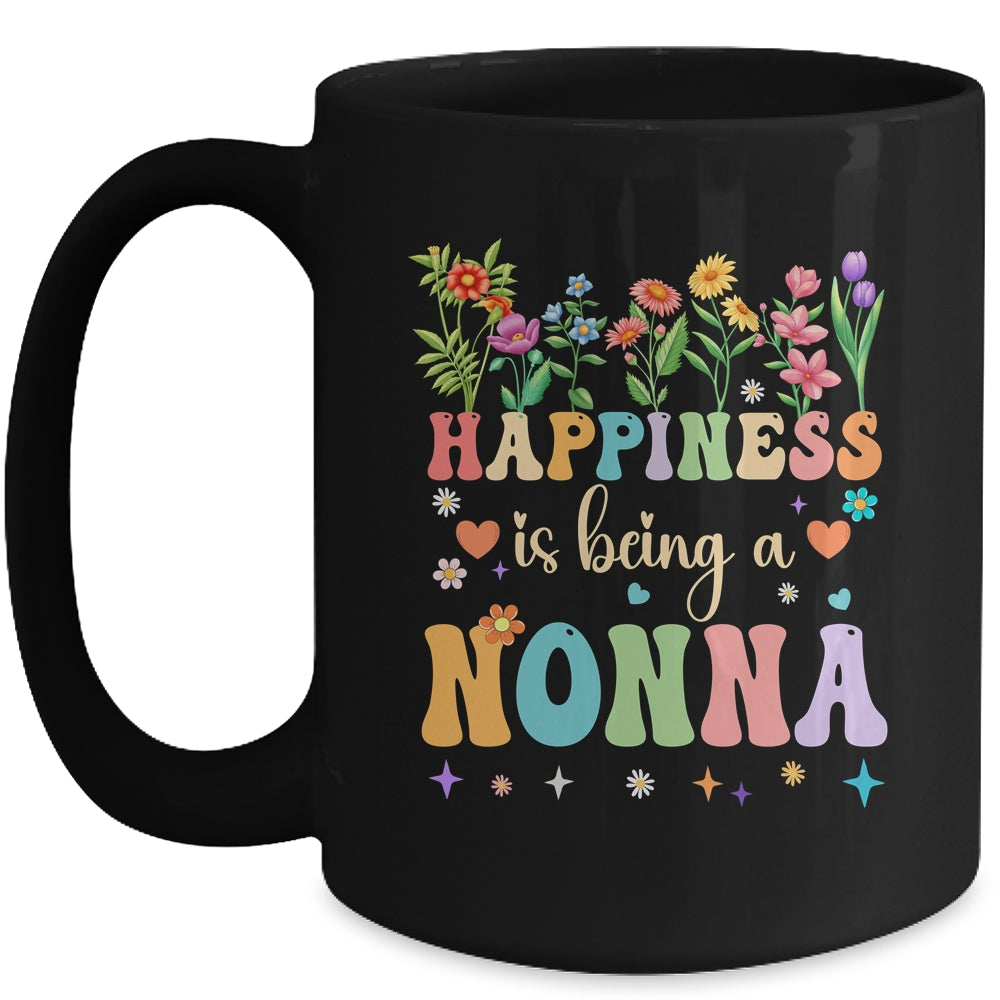 Happiness Is Being A Nonna Floral Design Nonna Mothers Day Mug | siriusteestore