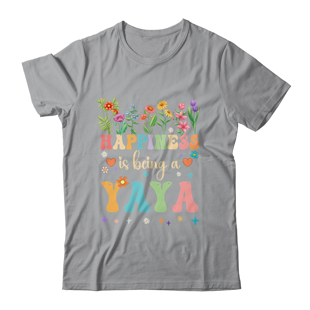 Happiness Is Being A Yaya Floral Design Yaya Mothers Day Shirt & Tank Top | siriusteestore