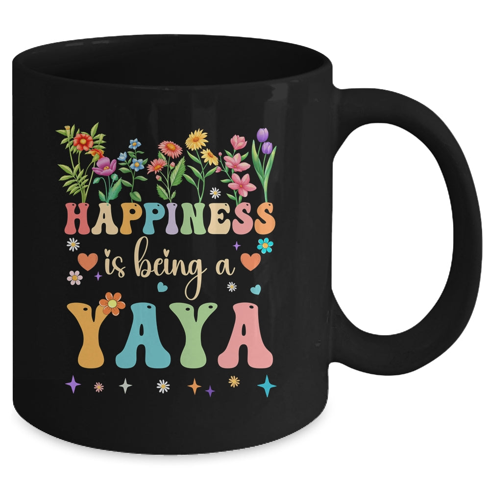 Happiness Is Being A Yaya Floral Design Yaya Mothers Day Mug | siriusteestore