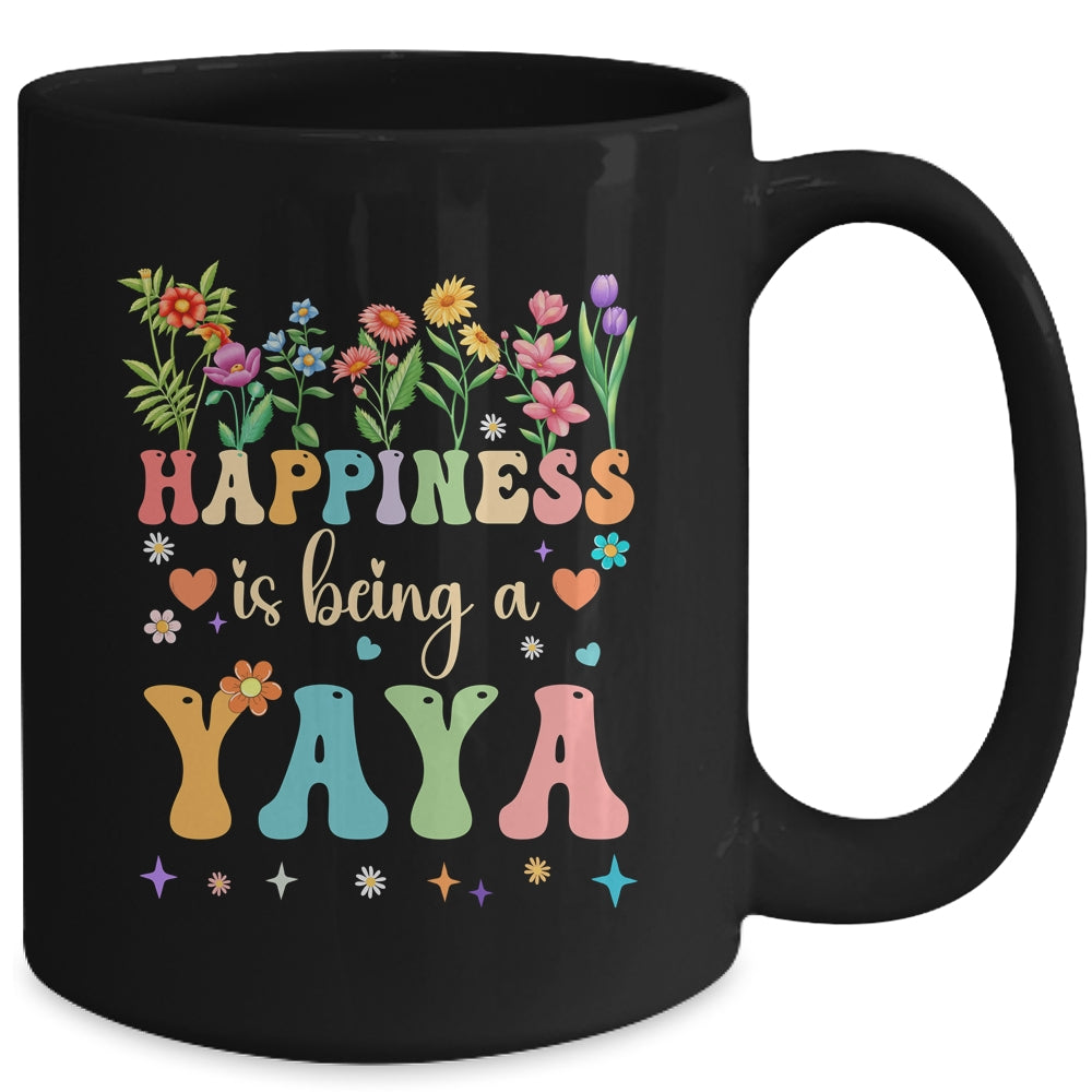 Happiness Is Being A Yaya Floral Design Yaya Mothers Day Mug | siriusteestore