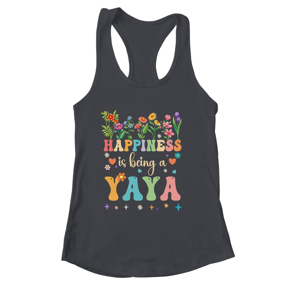 Happiness Is Being A Yaya Floral Design Yaya Mothers Day Shirt & Tank Top | siriusteestore