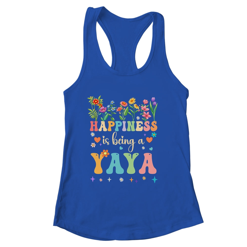 Happiness Is Being A Yaya Floral Design Yaya Mothers Day Shirt & Tank Top | siriusteestore