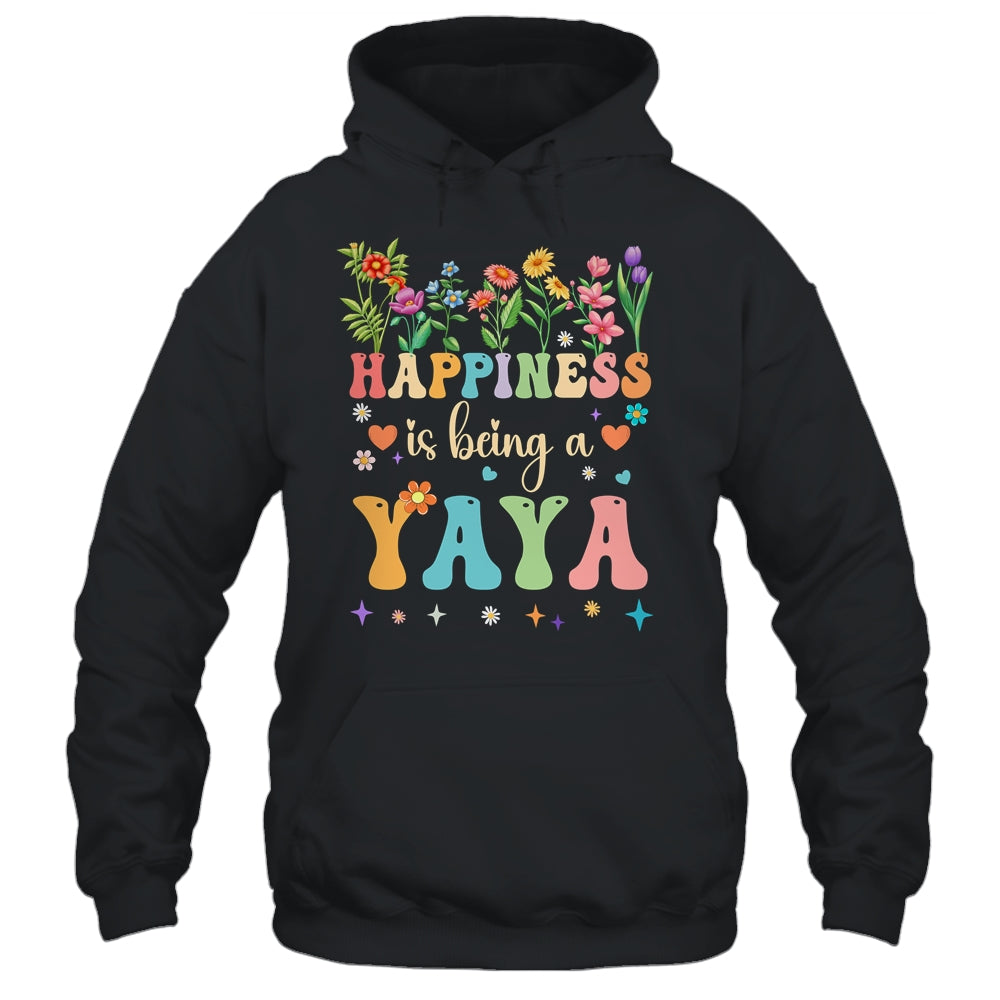 Happiness Is Being A Yaya Floral Design Yaya Mothers Day Shirt & Tank Top | siriusteestore