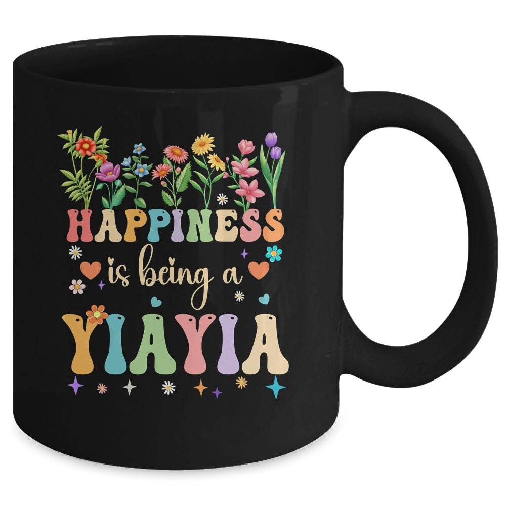 Happiness Is Being A Yiayia Floral Design Yiayia Mothers Day Mug | siriusteestore