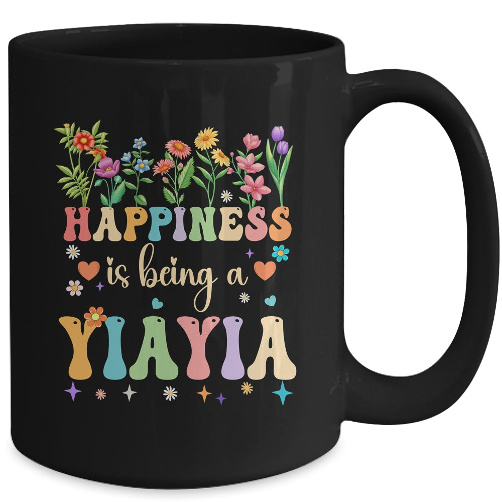 Happiness Is Being A Yiayia Floral Design Yiayia Mothers Day Mug | siriusteestore