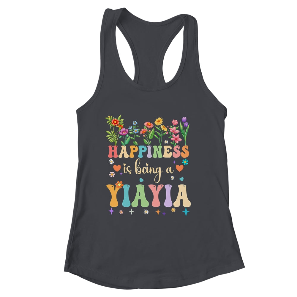 Happiness Is Being A Yiayia Floral Design Yiayia Mothers Day Shirt & Tank Top | siriusteestore
