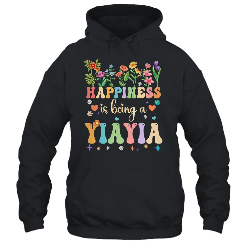 Happiness Is Being A Yiayia Floral Design Yiayia Mothers Day Shirt & Tank Top | siriusteestore