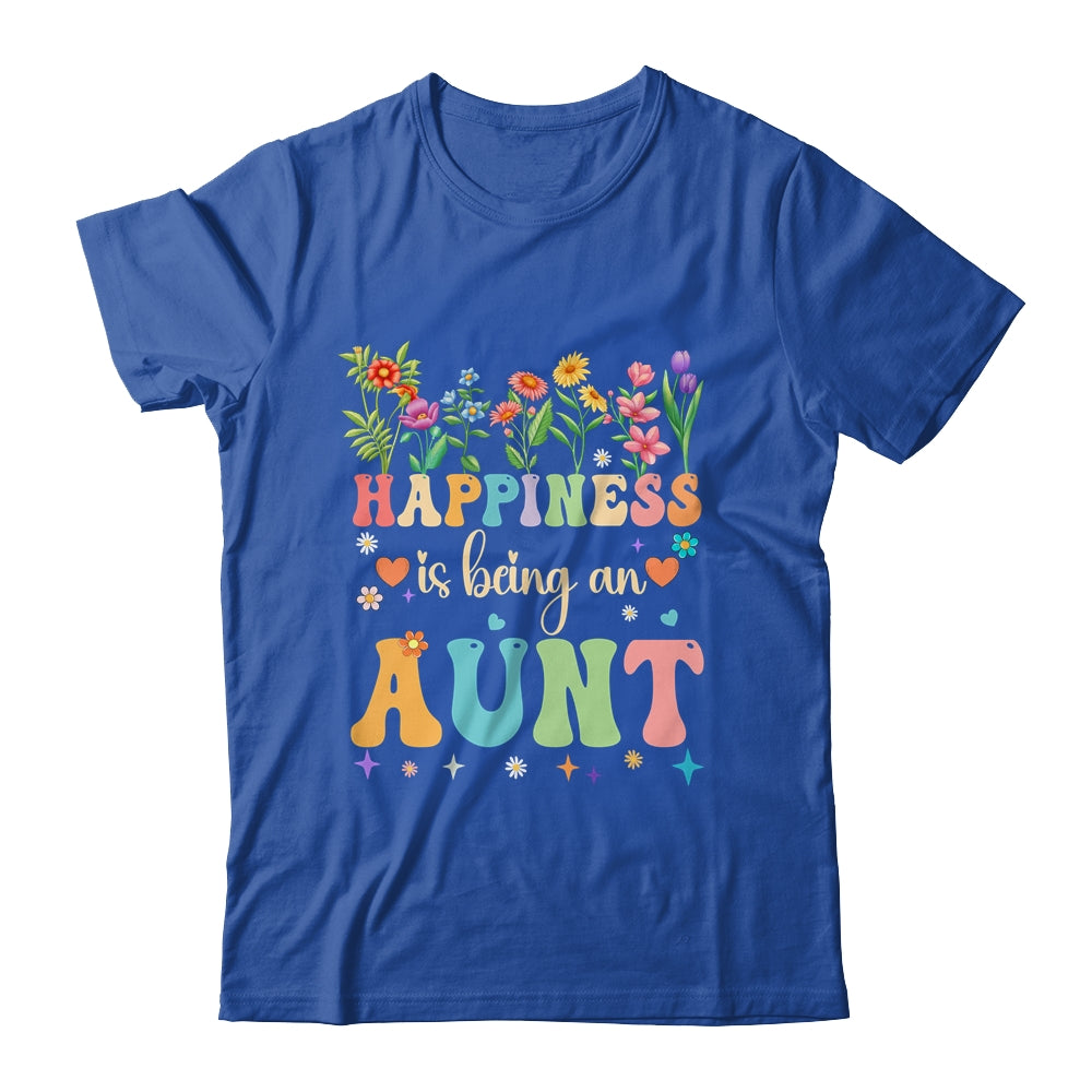Happiness Is Being An Aunt Floral Design Aunt Mothers Day Shirt & Tank Top | siriusteestore