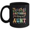 Happiness Is Being An Aunt Floral Design Aunt Mothers Day Mug | siriusteestore