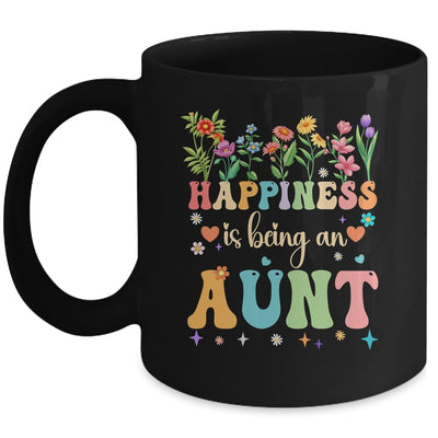 Happiness Is Being An Aunt Floral Design Aunt Mothers Day Mug | siriusteestore