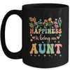Happiness Is Being An Aunt Floral Design Aunt Mothers Day Mug | siriusteestore