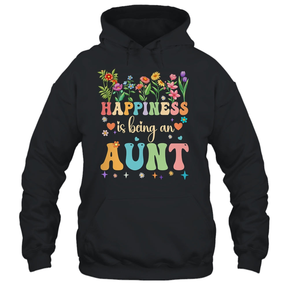 Happiness Is Being An Aunt Floral Design Aunt Mothers Day Shirt & Tank Top | siriusteestore