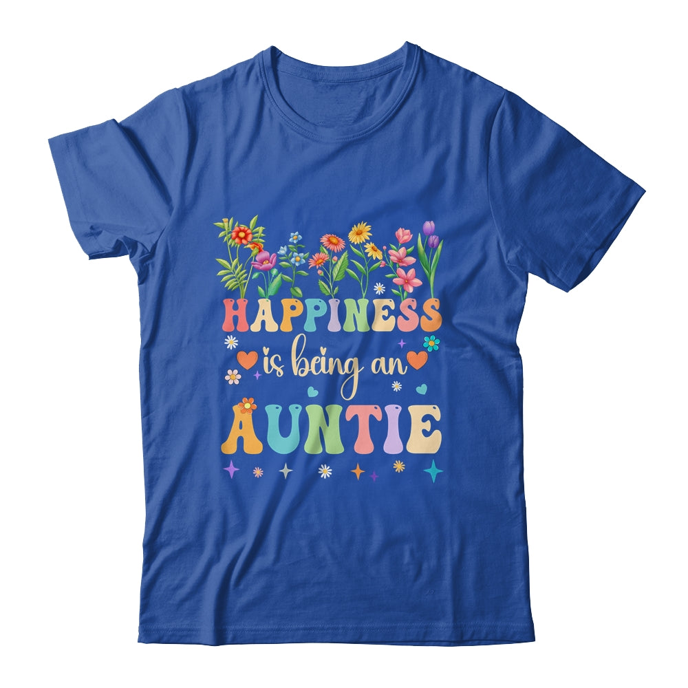 Happiness Is Being An Auntie Floral Design Auntie Mothers Day Shirt & Tank Top | siriusteestore