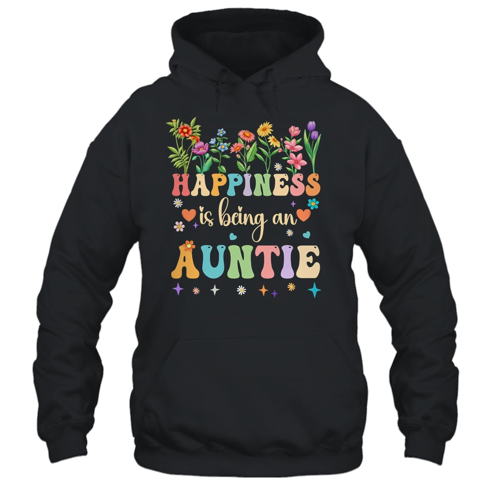 Happiness Is Being An Auntie Floral Design Auntie Mothers Day Shirt & Tank Top | siriusteestore