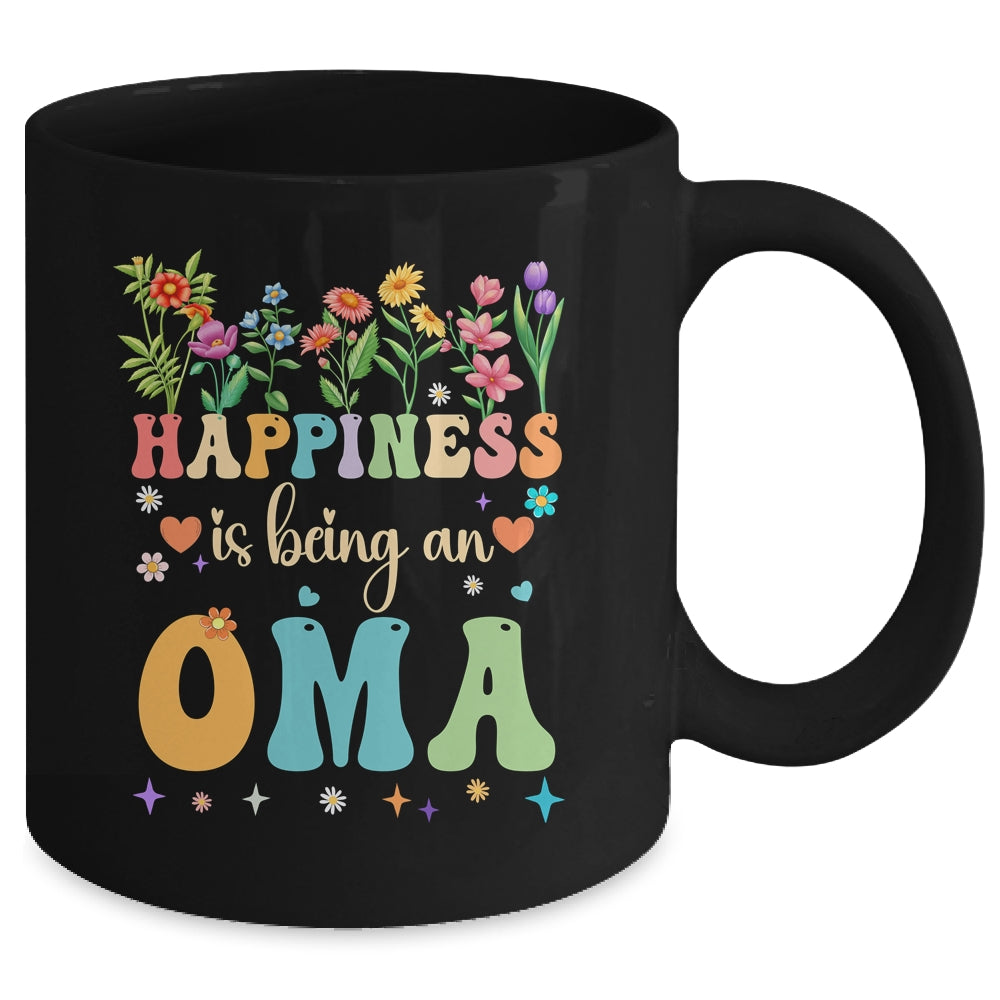 Happiness Is Being An Oma Floral Design Oma Mothers Day Mug | siriusteestore
