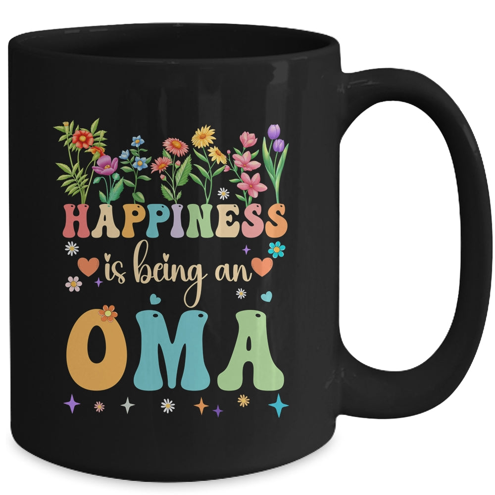 Happiness Is Being An Oma Floral Design Oma Mothers Day Mug | siriusteestore