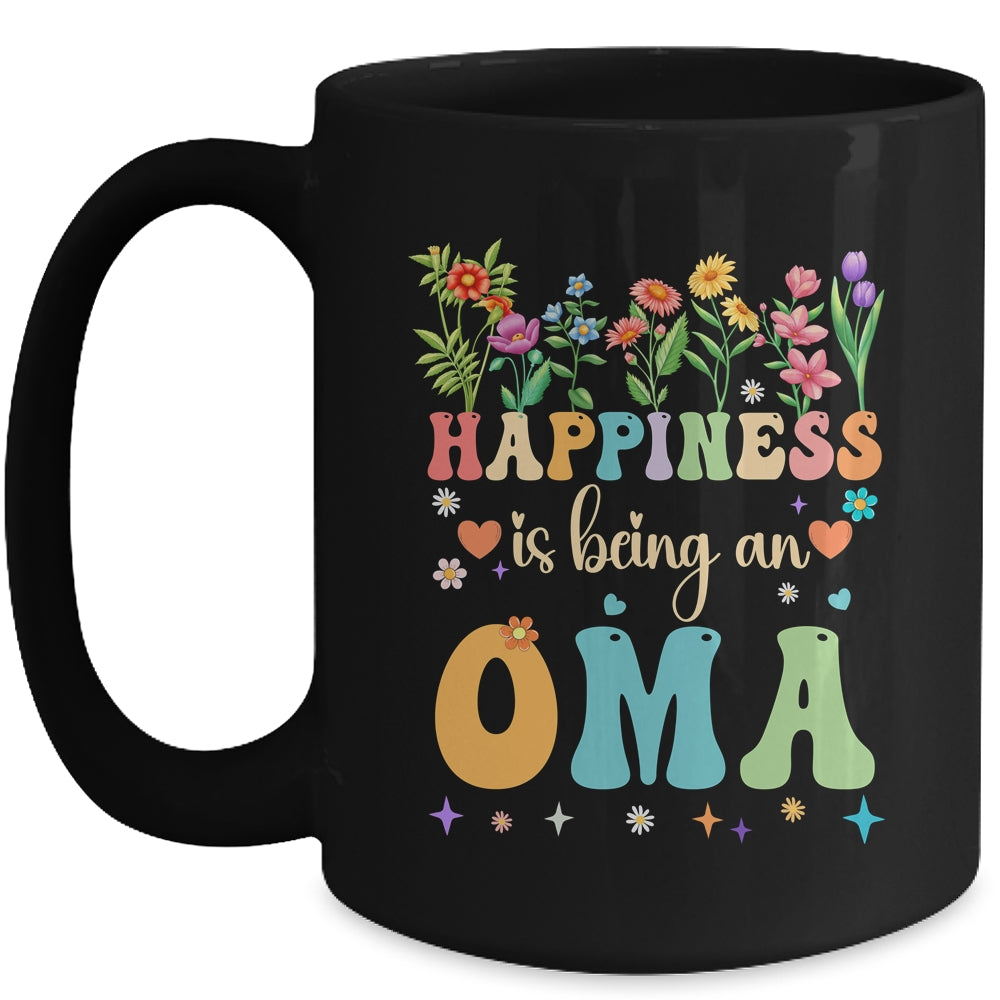 Happiness Is Being An Oma Floral Design Oma Mothers Day Mug | siriusteestore