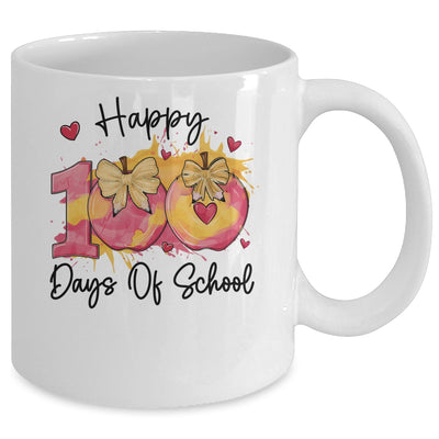 Happy 100 Day Of School Coquette Bow Pencil Teacher Mug | siriusteestore