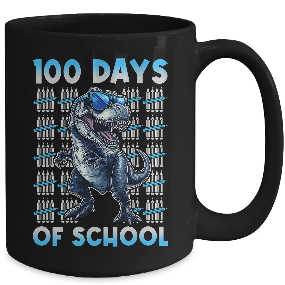 Happy 100 Days Of School T-Rex 100th Dinosaur Kids Boys Mug | siriusteestore