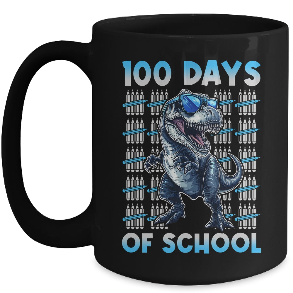 Happy 100 Days Of School T-Rex 100th Dinosaur Kids Boys Mug | siriusteestore