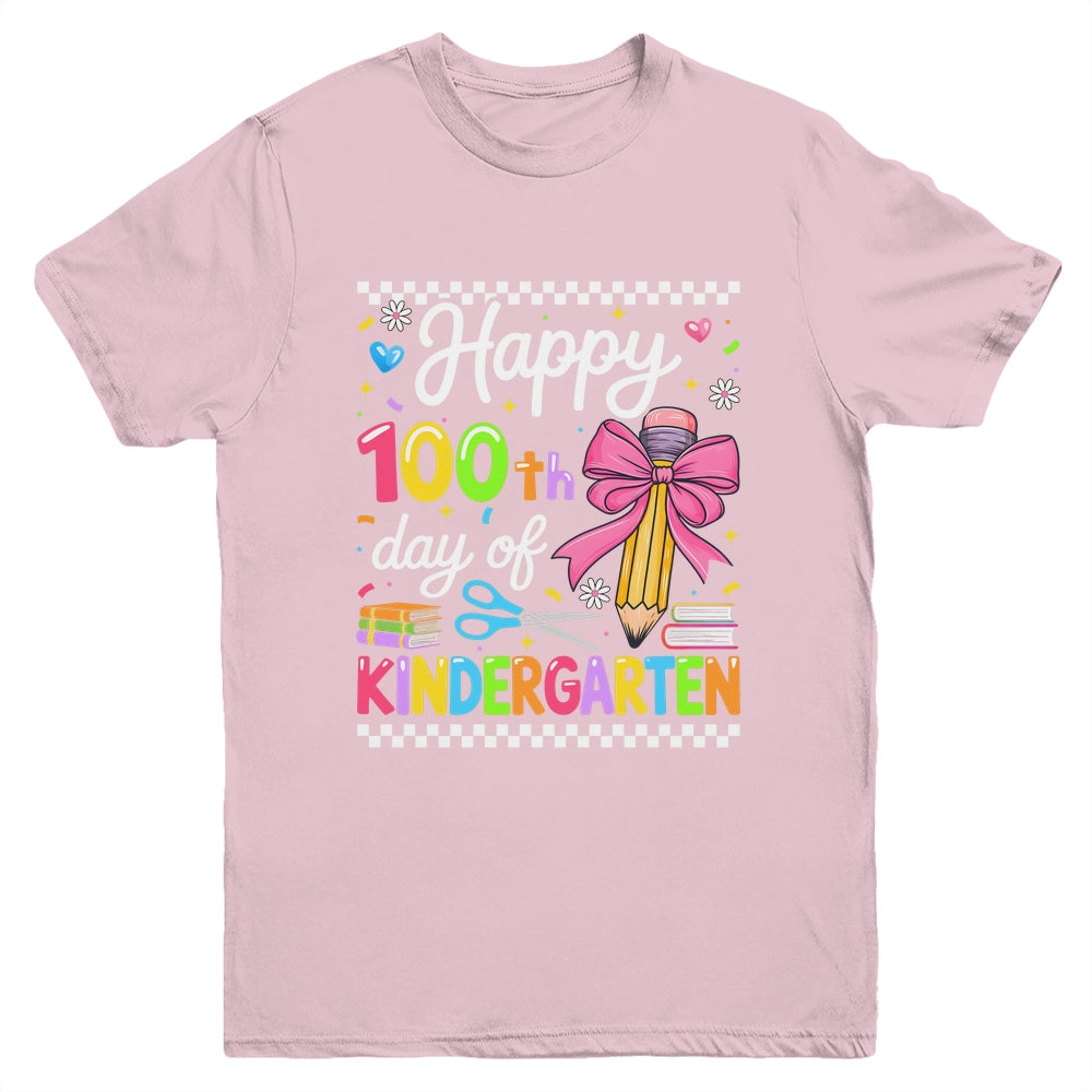 Happy 100 Days Of School Teacher Kindergarten Girls Kids Youth Shirt | siriusteestore