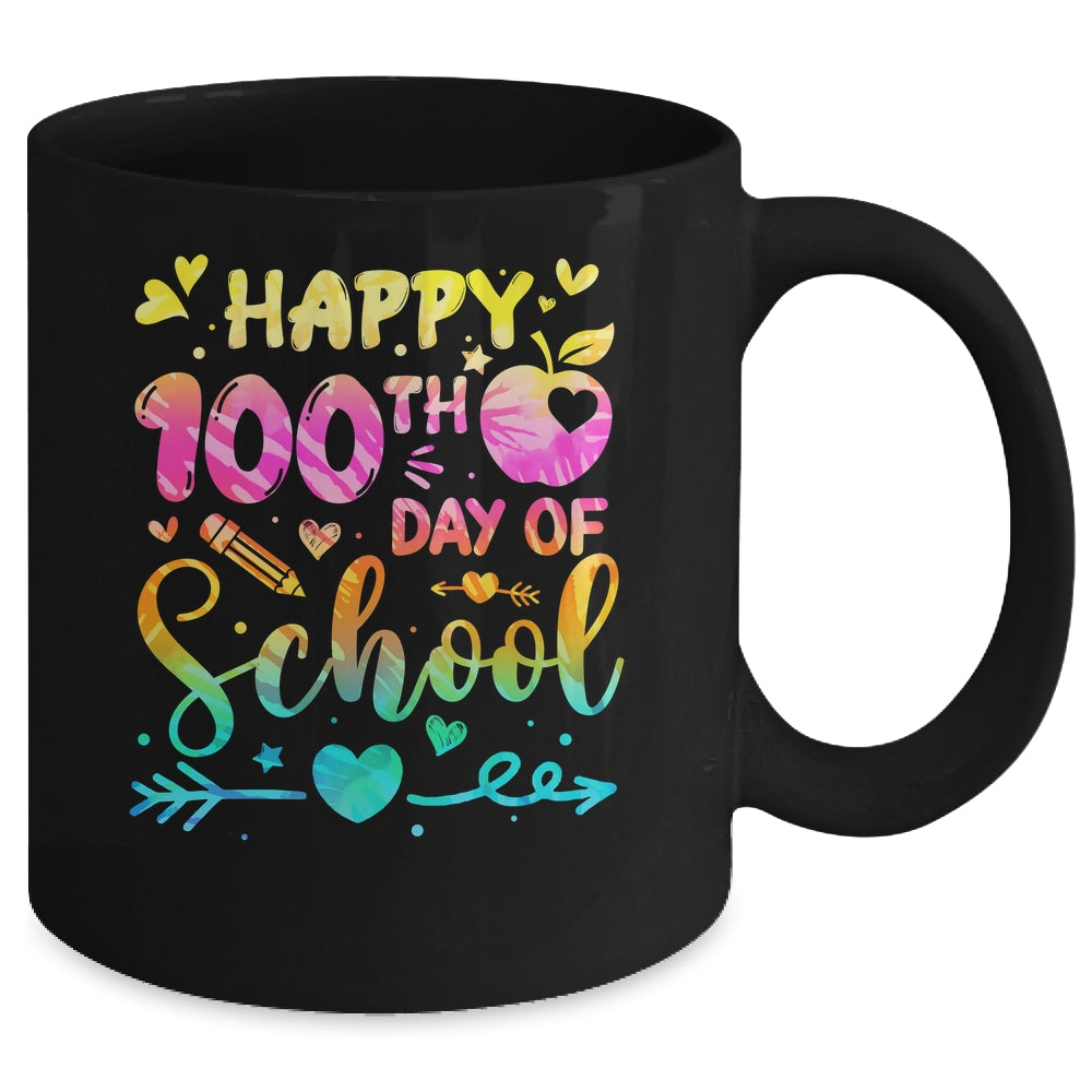 Happy 100th Day Of School Tie Dye Rainbow 100 Days Smart Mug | siriusteestore