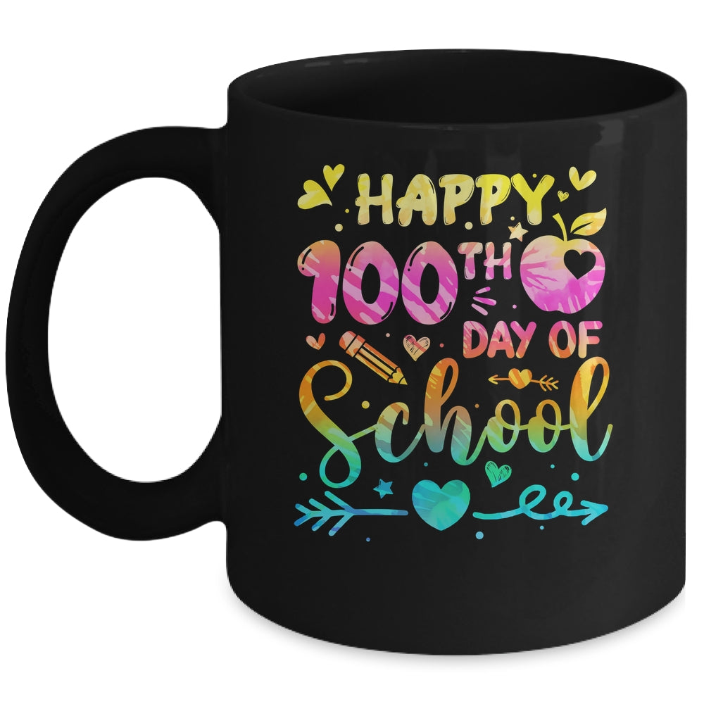 Happy 100th Day Of School Tie Dye Rainbow 100 Days Smart Mug | siriusteestore