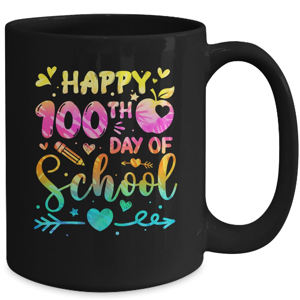 Happy 100th Day Of School Tie Dye Rainbow 100 Days Smart Mug | siriusteestore