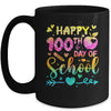 Happy 100th Day Of School Tie Dye Rainbow 100 Days Smart Mug | siriusteestore