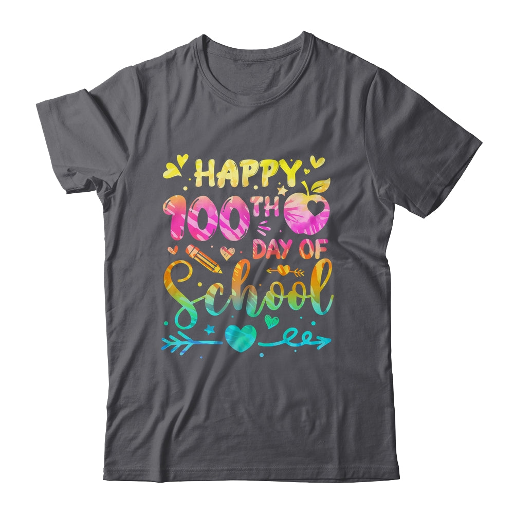 Happy 100th Day Of School Tie Dye Rainbow 100 Days Smart Shirt & Hoodie | siriusteestore