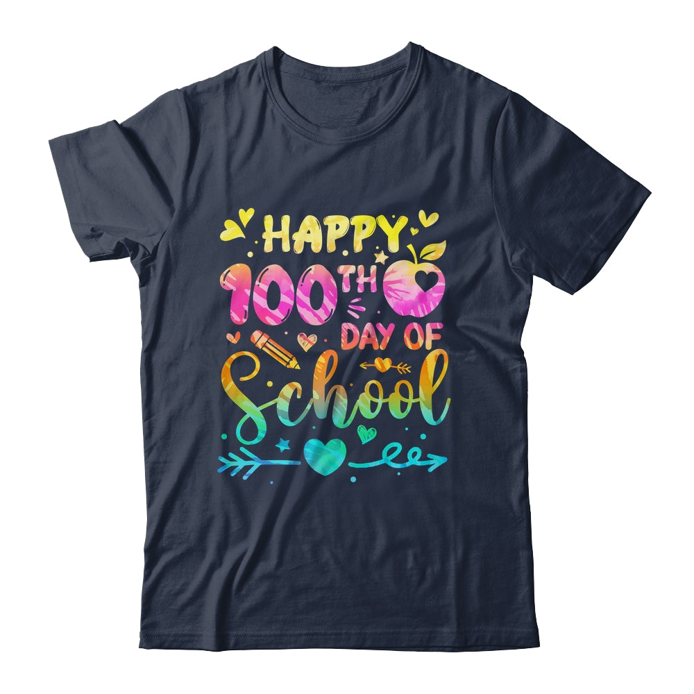 Happy 100th Day Of School Tie Dye Rainbow 100 Days Smart Shirt & Hoodie | siriusteestore