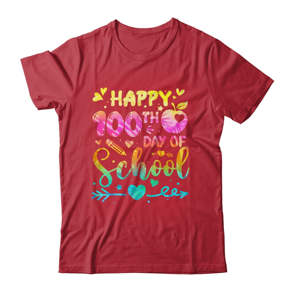 Happy 100th Day Of School Tie Dye Rainbow 100 Days Smart Shirt & Hoodie | siriusteestore