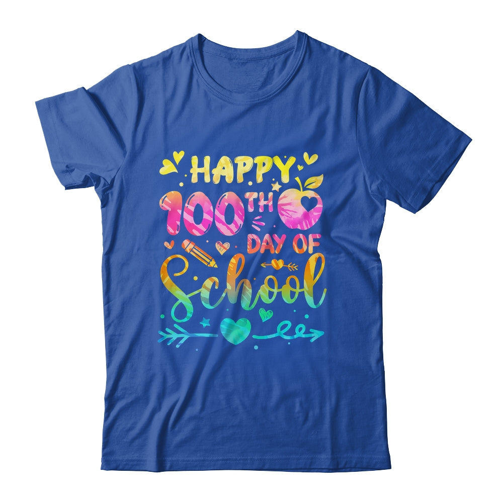 Happy 100th Day Of School Tie Dye Rainbow 100 Days Smart Shirt & Hoodie | siriusteestore