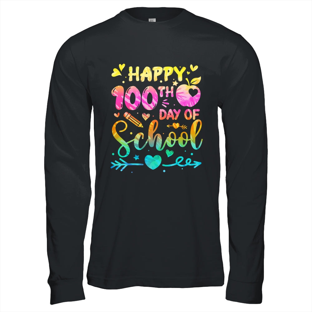 Happy 100th Day Of School Tie Dye Rainbow 100 Days Smart Shirt & Hoodie | siriusteestore