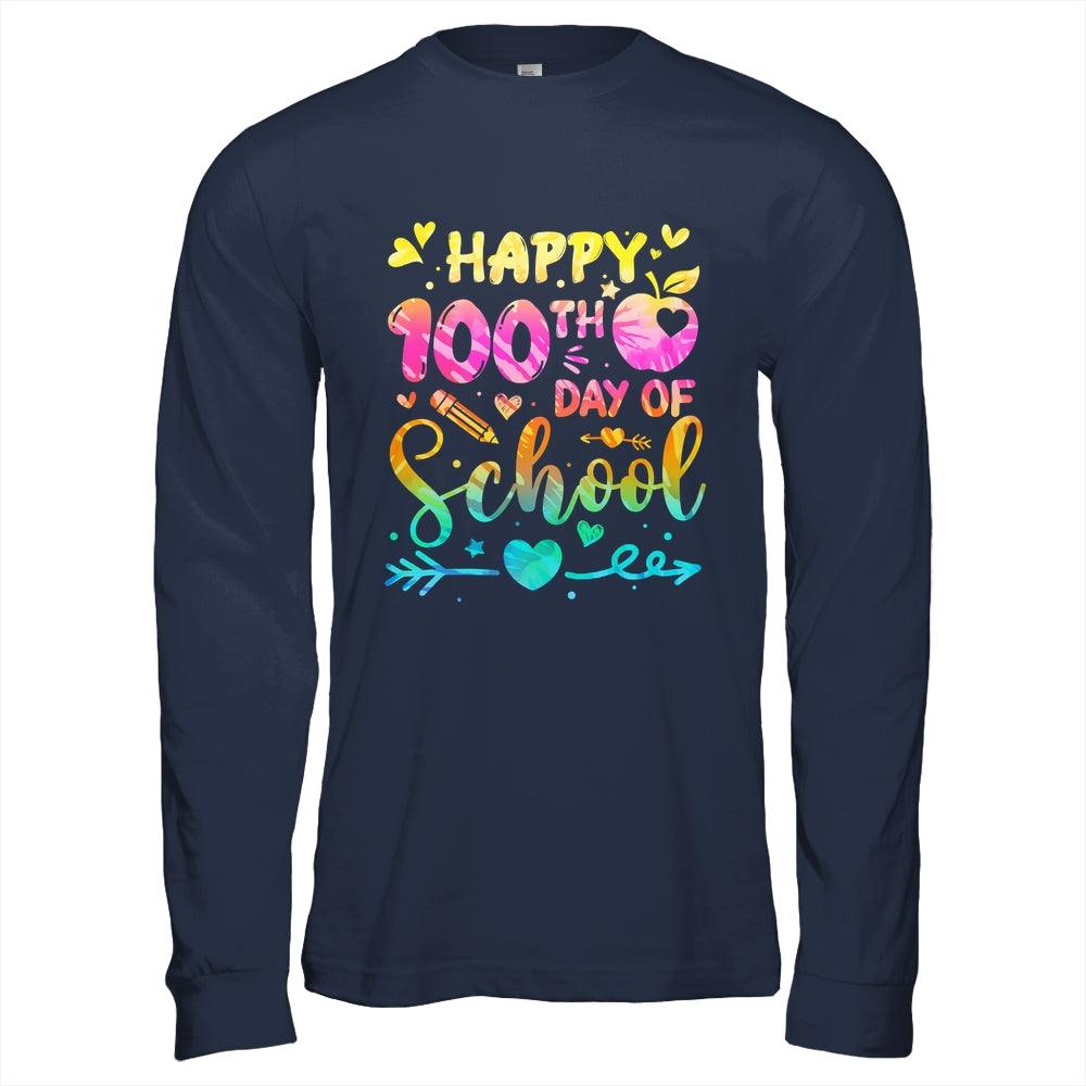 Happy 100th Day Of School Tie Dye Rainbow 100 Days Smart Shirt & Hoodie | siriusteestore
