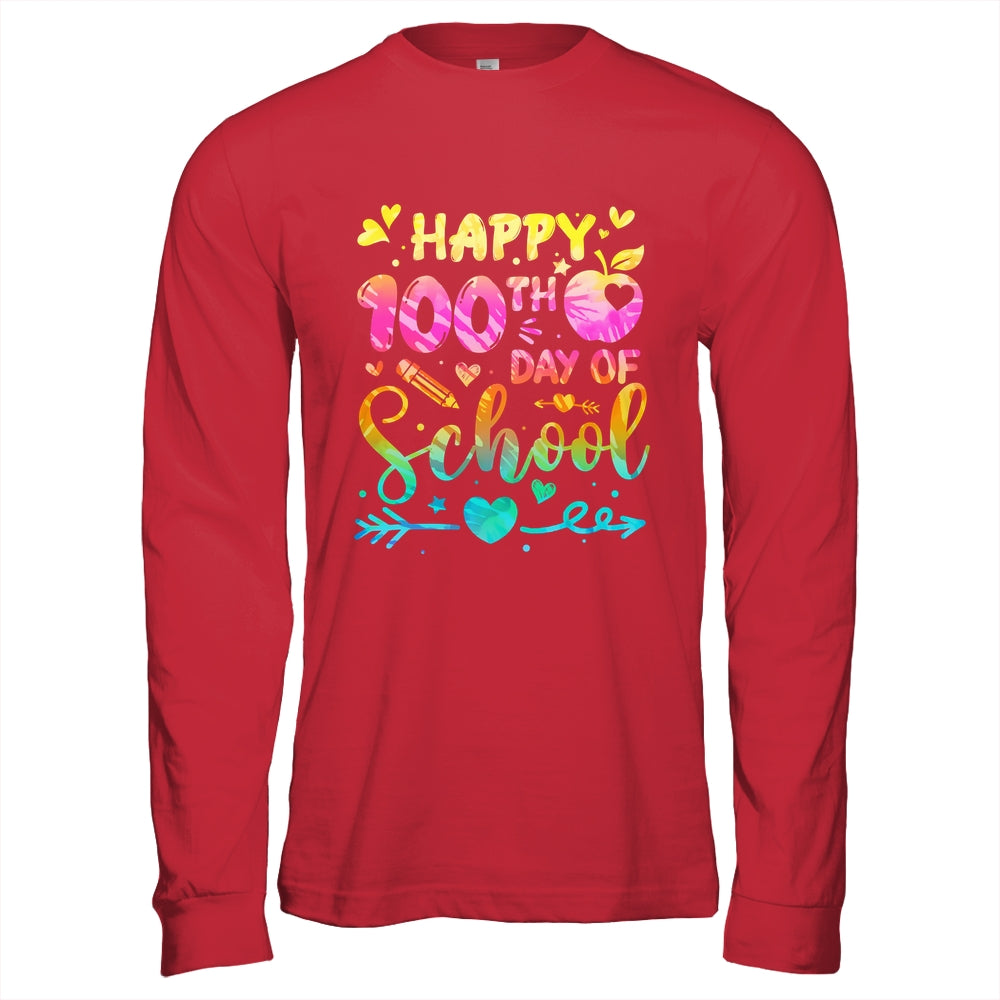 Happy 100th Day Of School Tie Dye Rainbow 100 Days Smart Shirt & Hoodie | siriusteestore