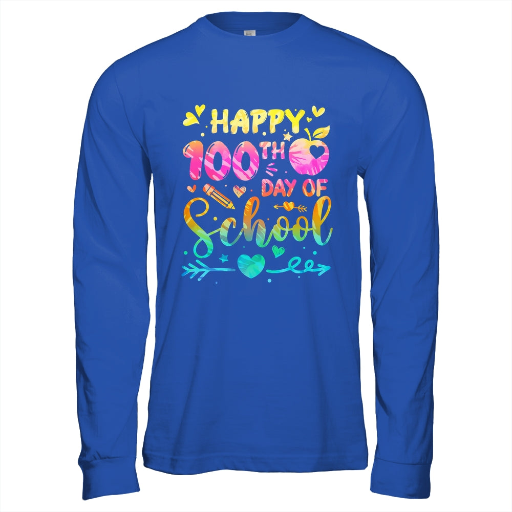 Happy 100th Day Of School Tie Dye Rainbow 100 Days Smart Shirt & Hoodie | siriusteestore