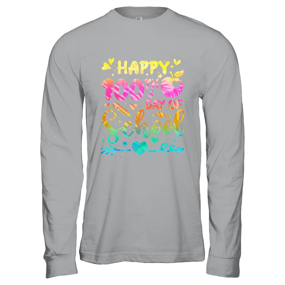 Happy 100th Day Of School Tie Dye Rainbow 100 Days Smart Shirt & Hoodie | siriusteestore
