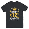 Happy 12th Birthday Idea For 12 Years Old Boys And Girls Youth Shirt | siriusteestore